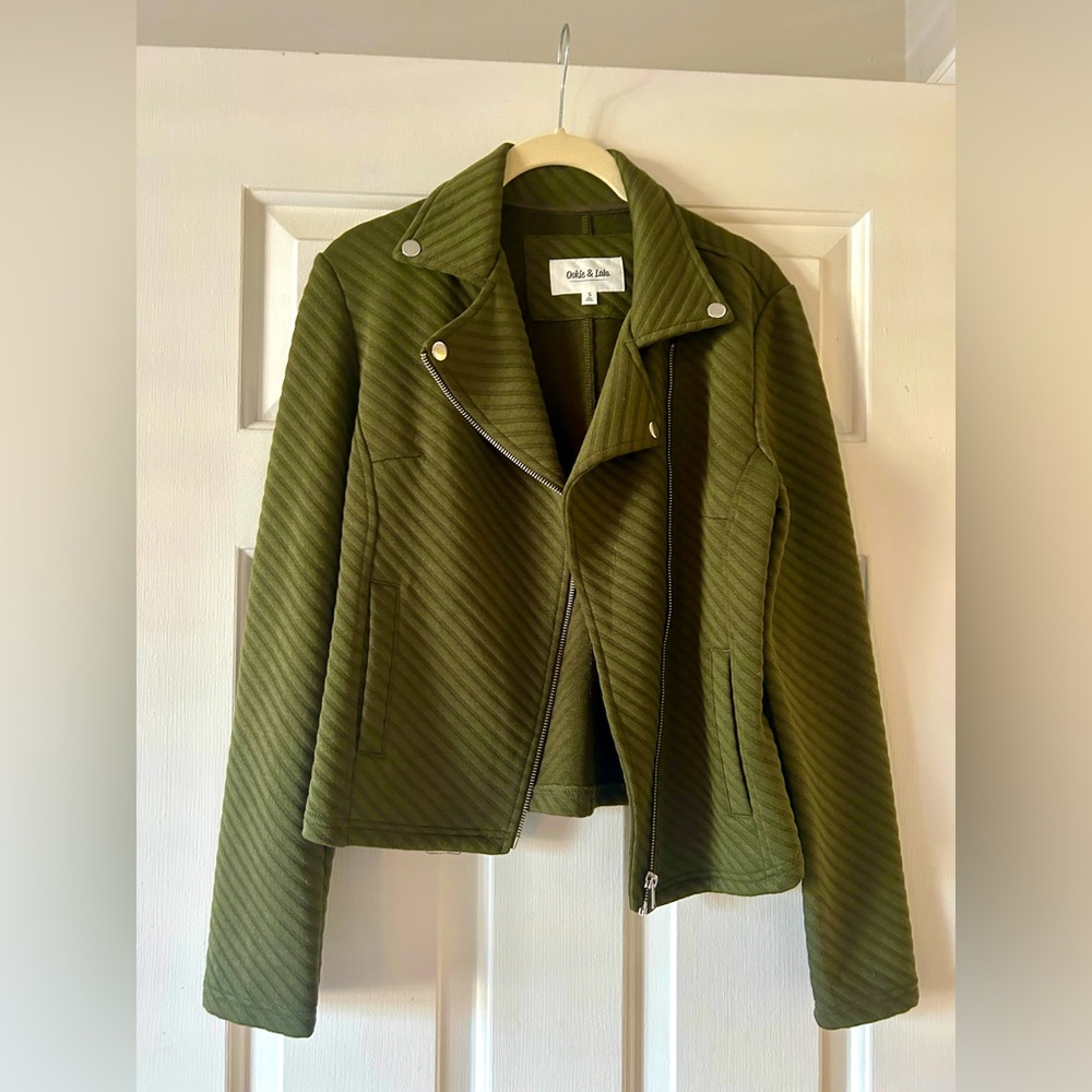 Olivia Rae Olive Green Quilted Jacket